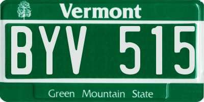 VT license plate BYV515