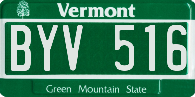 VT license plate BYV516