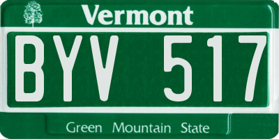 VT license plate BYV517