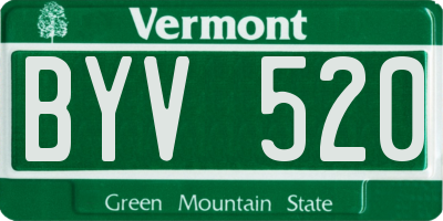 VT license plate BYV520