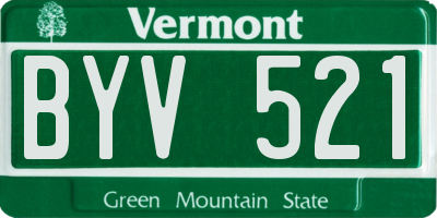 VT license plate BYV521