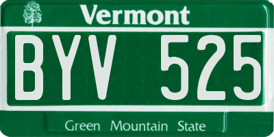 VT license plate BYV525