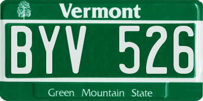 VT license plate BYV526