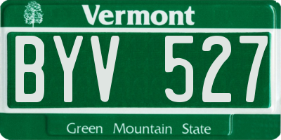 VT license plate BYV527