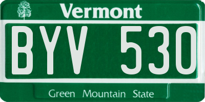 VT license plate BYV530
