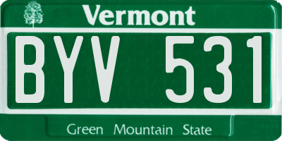 VT license plate BYV531