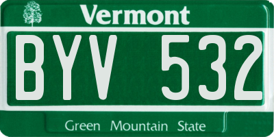 VT license plate BYV532