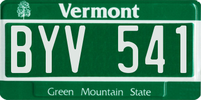 VT license plate BYV541