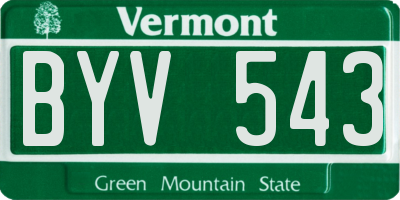 VT license plate BYV543
