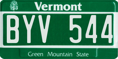 VT license plate BYV544