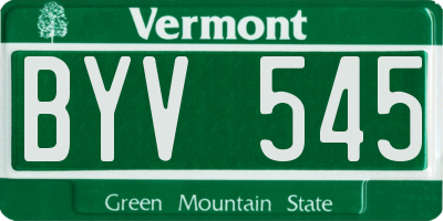 VT license plate BYV545