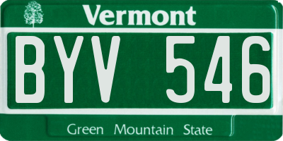 VT license plate BYV546