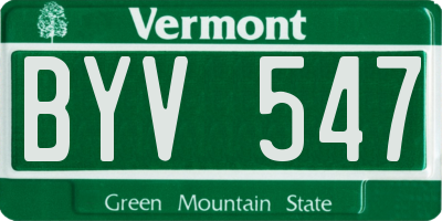 VT license plate BYV547