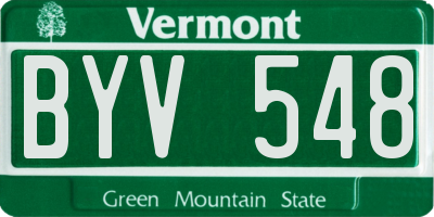 VT license plate BYV548