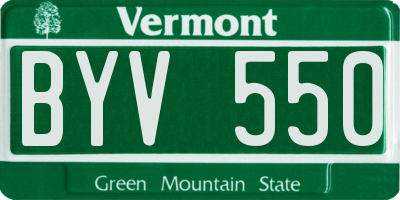 VT license plate BYV550