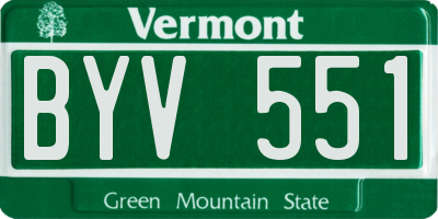 VT license plate BYV551
