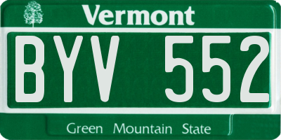 VT license plate BYV552