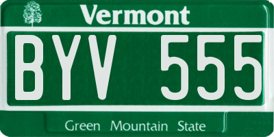 VT license plate BYV555
