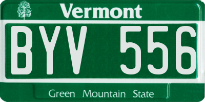 VT license plate BYV556