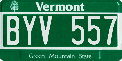 VT license plate BYV557