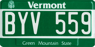 VT license plate BYV559