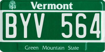VT license plate BYV564