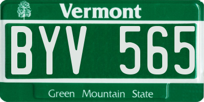 VT license plate BYV565