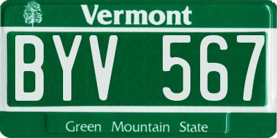 VT license plate BYV567