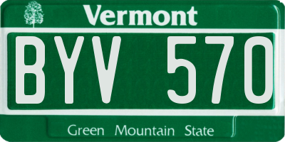 VT license plate BYV570