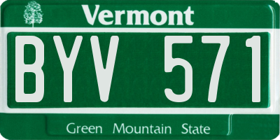 VT license plate BYV571