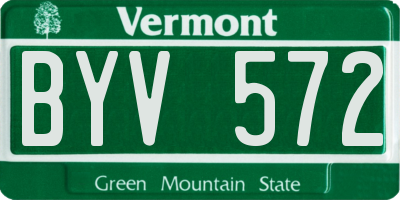 VT license plate BYV572