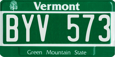 VT license plate BYV573