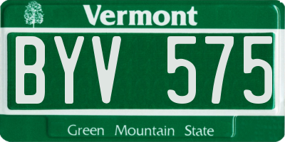 VT license plate BYV575
