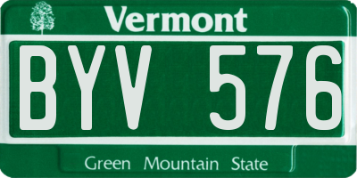 VT license plate BYV576