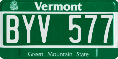 VT license plate BYV577