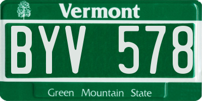 VT license plate BYV578