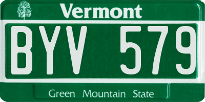 VT license plate BYV579