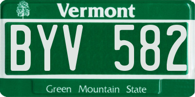 VT license plate BYV582