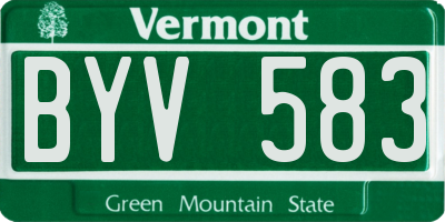 VT license plate BYV583