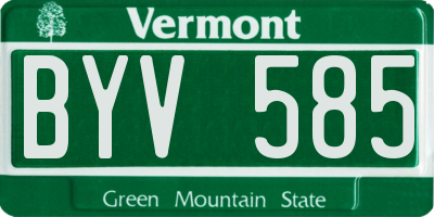 VT license plate BYV585