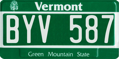 VT license plate BYV587