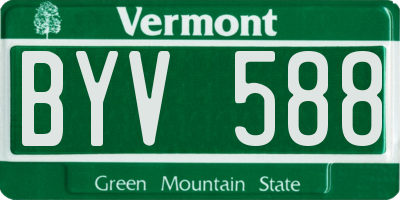 VT license plate BYV588