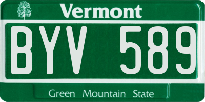 VT license plate BYV589