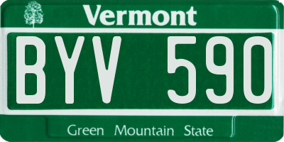 VT license plate BYV590