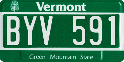 VT license plate BYV591