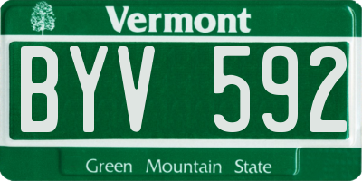 VT license plate BYV592