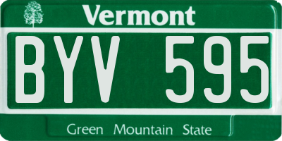 VT license plate BYV595