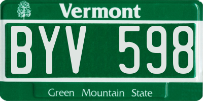 VT license plate BYV598