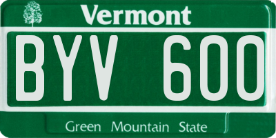 VT license plate BYV600