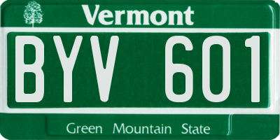 VT license plate BYV601